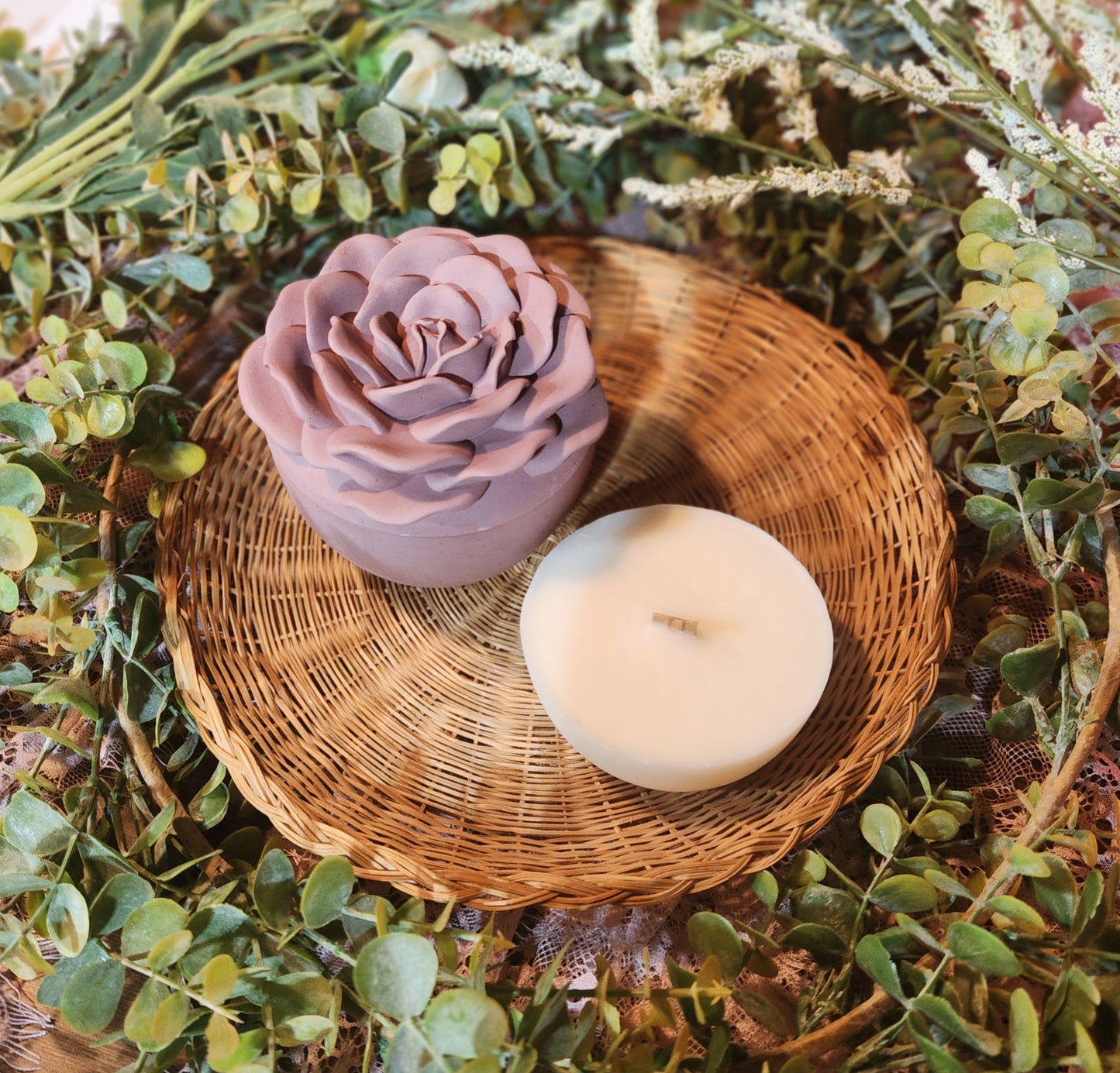 Concrete Rose Candle Insert