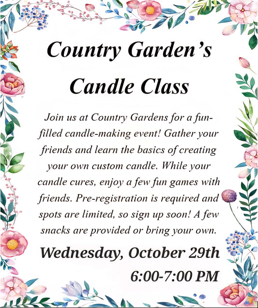 Country Garden's Candle Class